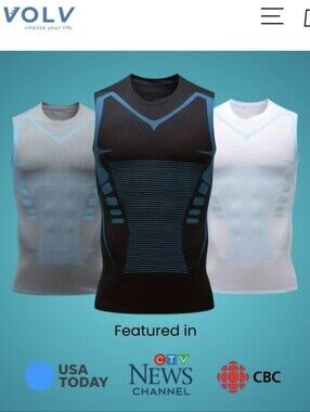 Evolv V-Boost Compression Tank Top in Black and Blue Xl